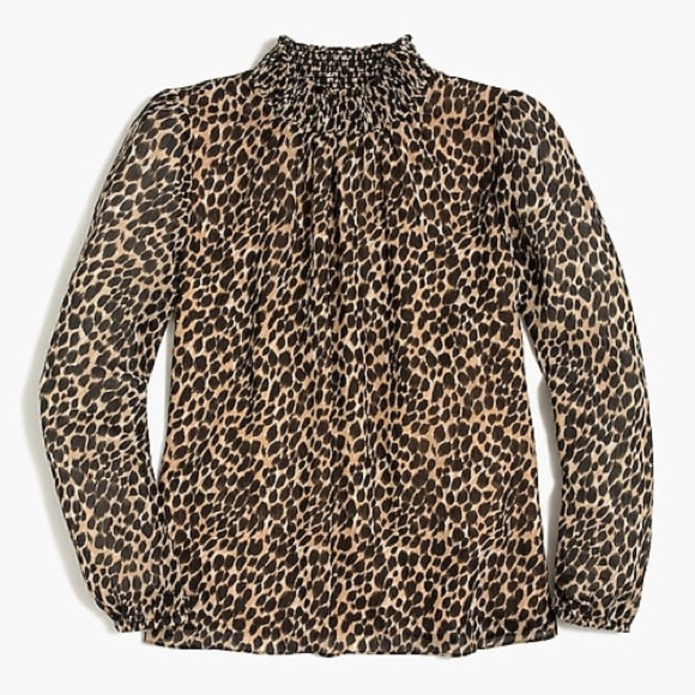 J Crew Leopard Long Sleeve Top